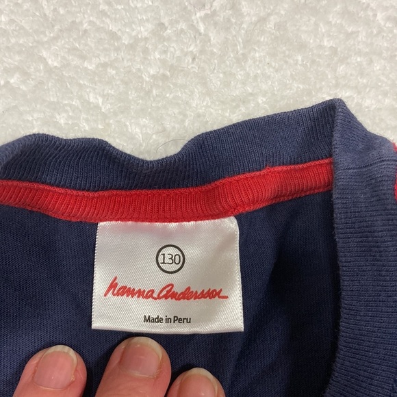 Hanna Andersson swim trunk and tee red white blue stripes and stars size 130 6/7 - Picture 9 of 11